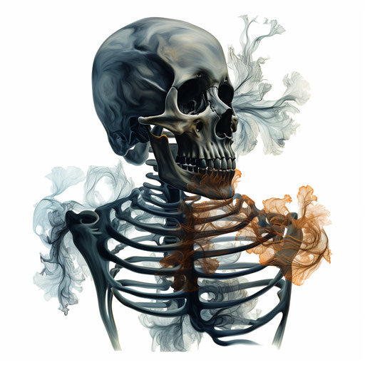 X ray clipart in the style of Oil painting