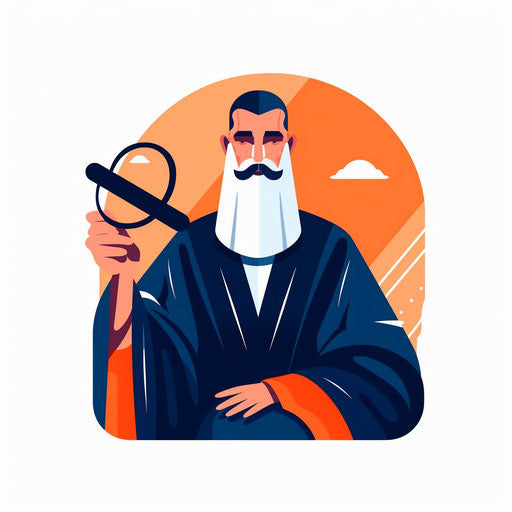 Minimalist style judge clipart, on white background