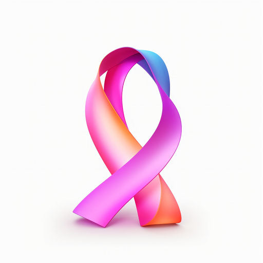 Cancer ribbon clipart in Minimalist style on white background