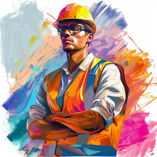 Career clipart with flat random background and vibrant tones