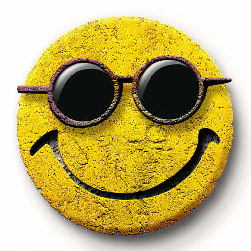 Joyful smiley stick figure with sunglasses design