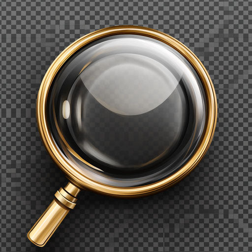 Realistic Magnifying Lens Icon, High Resolution, No Background
