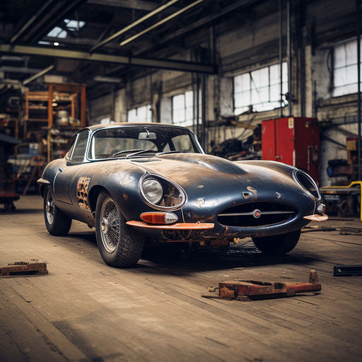 Restoration of jaguar e type car