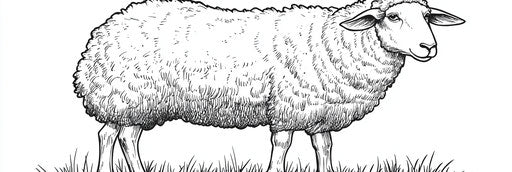 Page 3:1 of the very simple sheep coloring book