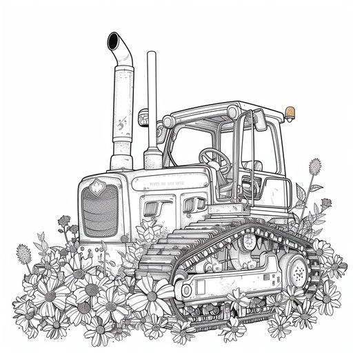 Flower-covered bulldozer at garden festival