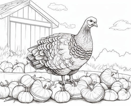 Turkey and eggs coloring page Ilford Pan 400 style cheese 31:25