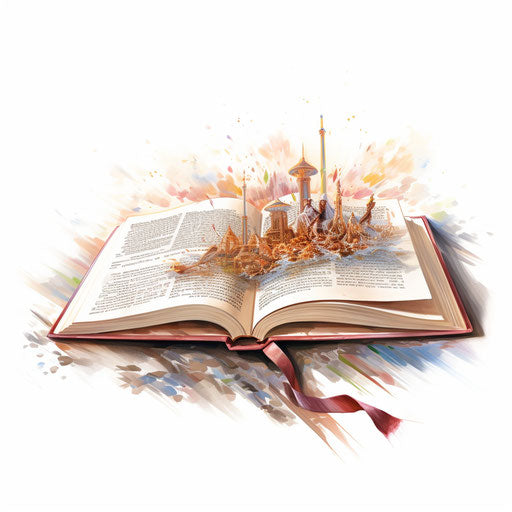 Impressionistic Art Quran clipart on white background