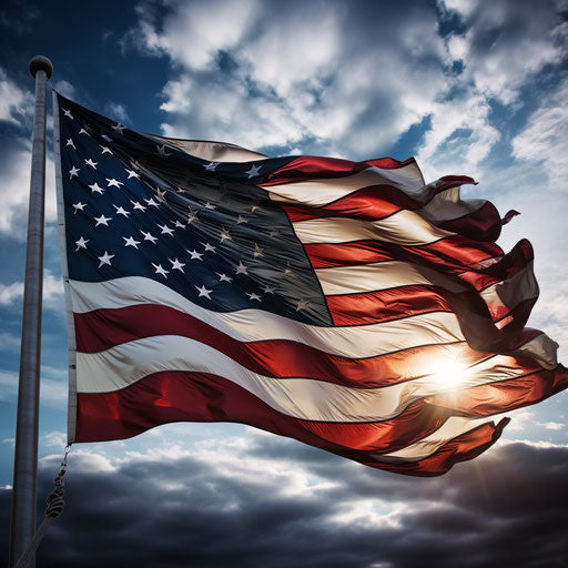 American flag flying in the wind