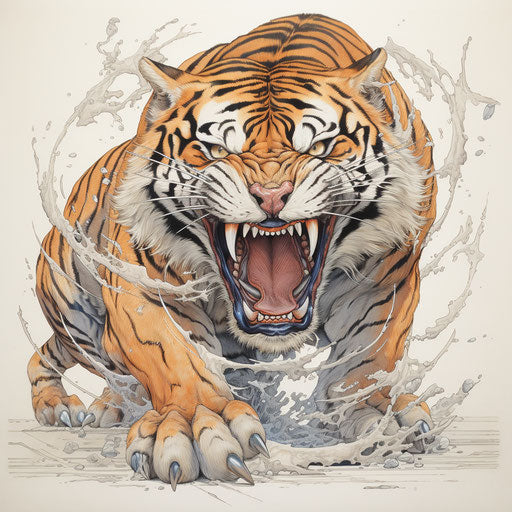 Roaring tiger Takeshi Obata style