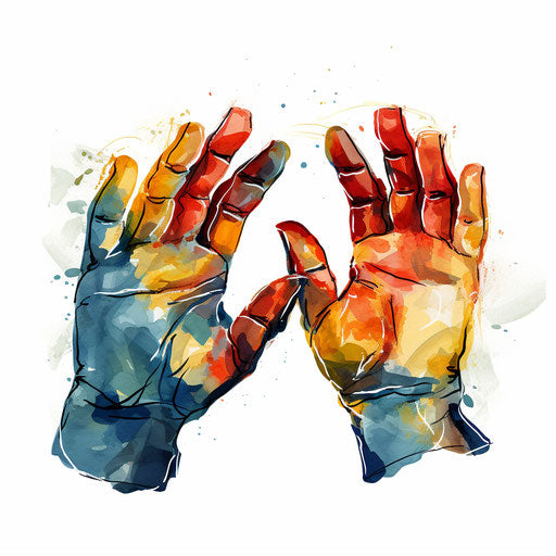 Gloves clipart in the style of Impressionistic Art