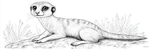 Very simple meerkat coloring page 3:1