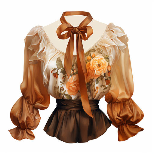 Blouse clipart in the style of oil painting, on a white background