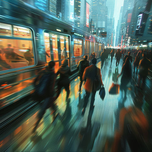 Rush of professionals in metropolitan city