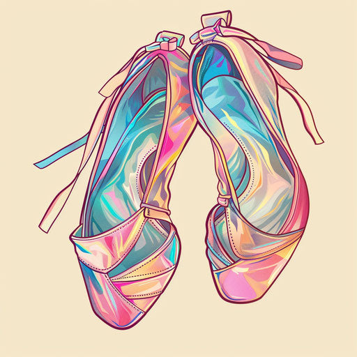 Elegant tattoo sketch of Russian ballet shoes