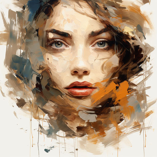 Face clipart in the style of Impressionistic Art