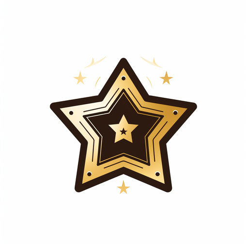 Minimalist sheriff badge on white background