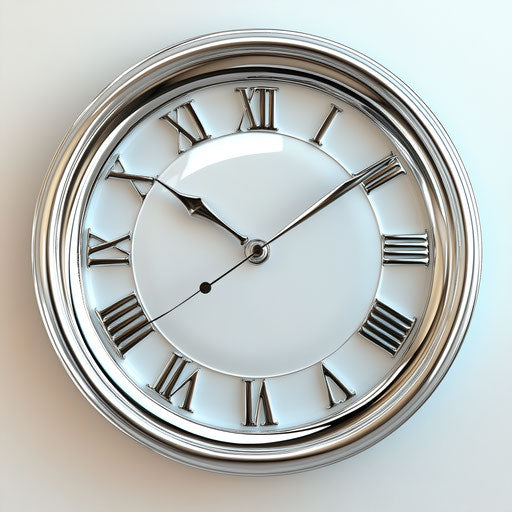 3D time in photorealistic style with flat white background, isolated clipart