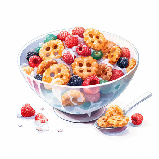 Artistic depiction of cereal in oil painting style