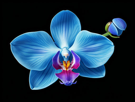 Blue orchid flower isolated on white background
