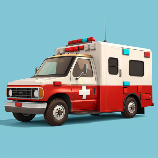 Realistic emergency clipart with a flat random background