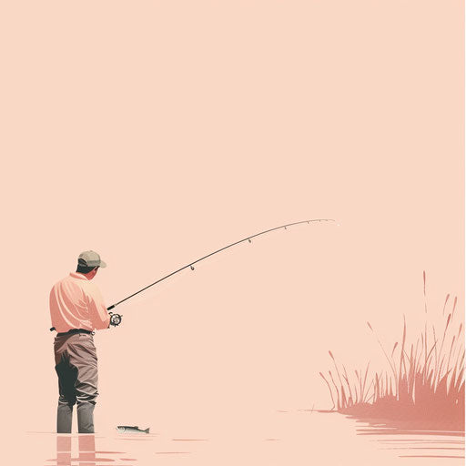Serene fishing in a dusky rose setting