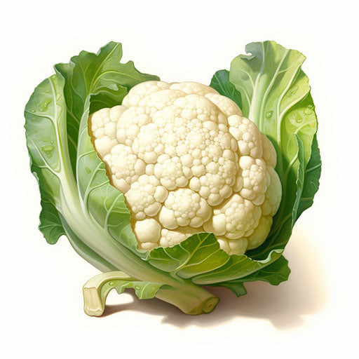 Cauliflower clipart in the style of Oil painting, on a white background