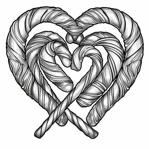 Candy canes forming a heart shape