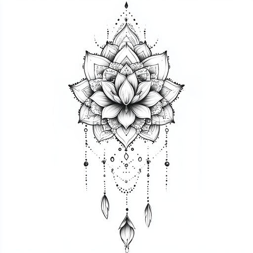 Delicate mandala upper arm tattoo sketch
