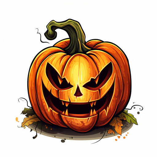 Jack o lantern clipart in the style of Chiaroscuro Art, on a white background
