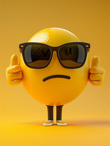 Emoji with sunglasses giving thumbs up and thumbs down