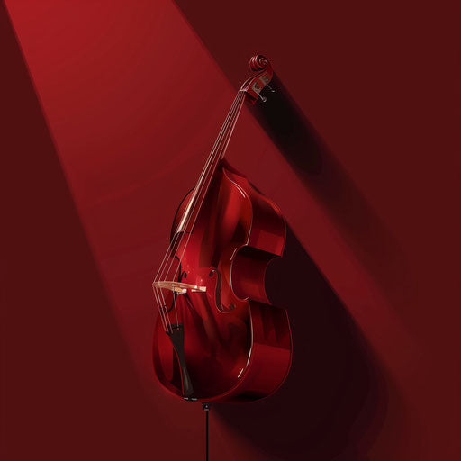 Flat deep maroon background with realistic bass clipart