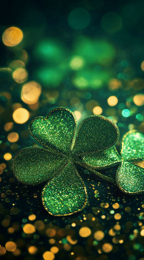 St. Patrick's Day decorations, glittery and sparkly background
