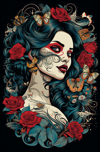 Designs of Mexican tattooing ladies and female tattoos