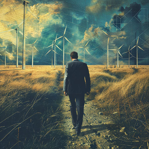 Businessman pioneering renewable energy