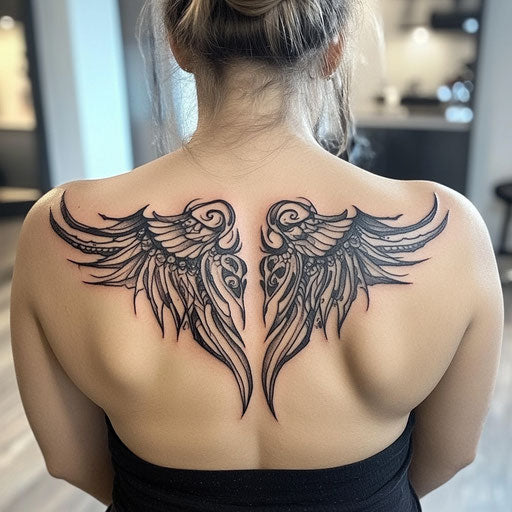 Wings Tattoo On Back Tattoo Design Set