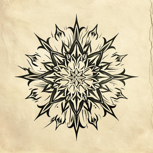 Elegant sketch of a intricate snowflake in clipart style