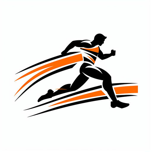 A bold and dynamic logo for a sports team, emphasizing motion and strength, with a designated blank space for the team name.