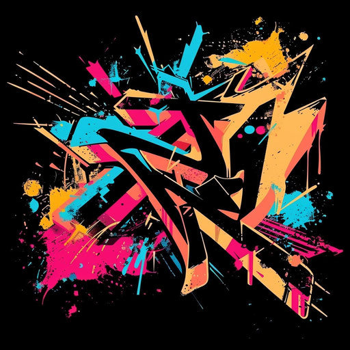 Unique logo featuring graffiti elements and urban colors