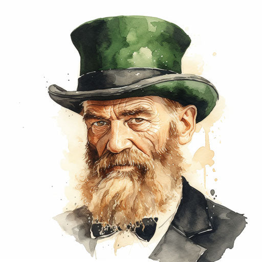 St Patricks Day clipart in the style of Oil painting, on a white background
