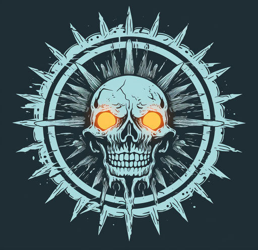 Eerie sun with sun inside in vector