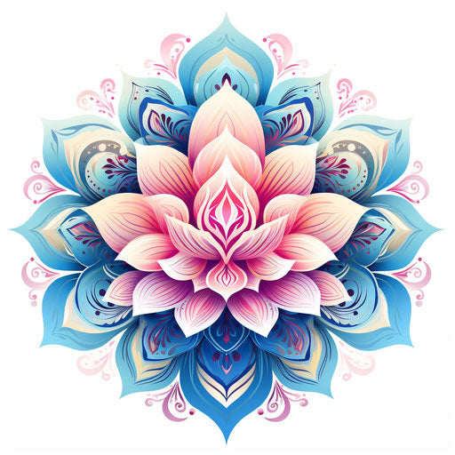 The icon of pink and blue lotus