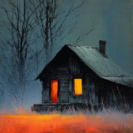 Old Cabin in an Eerie Atmosphere