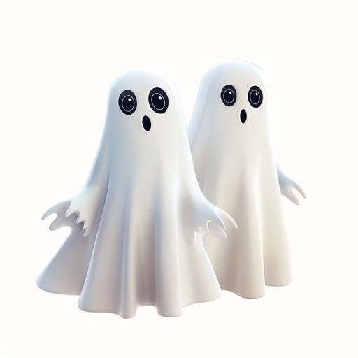 Boo clipart in photo realistic style on flat white background