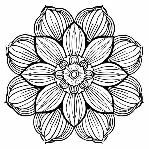 Five-petaled flower with circular center