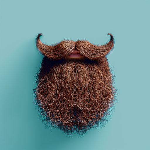 Realistic beard clipart on serene aqua background