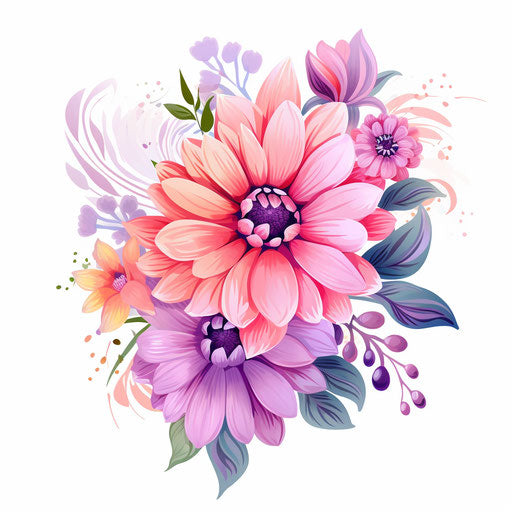 Flower clipart png in the style of Pastel Colors Art