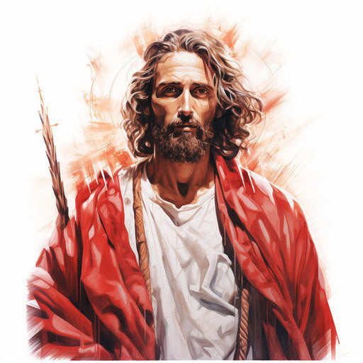 St. Judas flash on white background