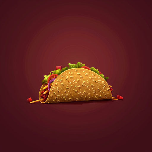 Flat background in deep maroon with taco clipart