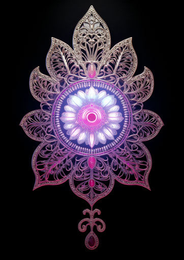 Indian decorative hamsa flower, yang and enlightening symbol