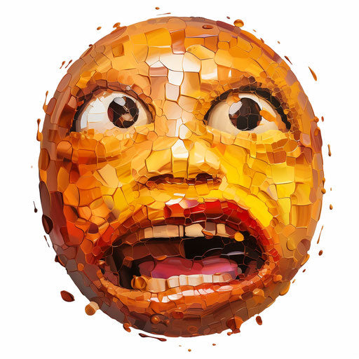 Emoji clipart in the style of an oil painting, on a white background